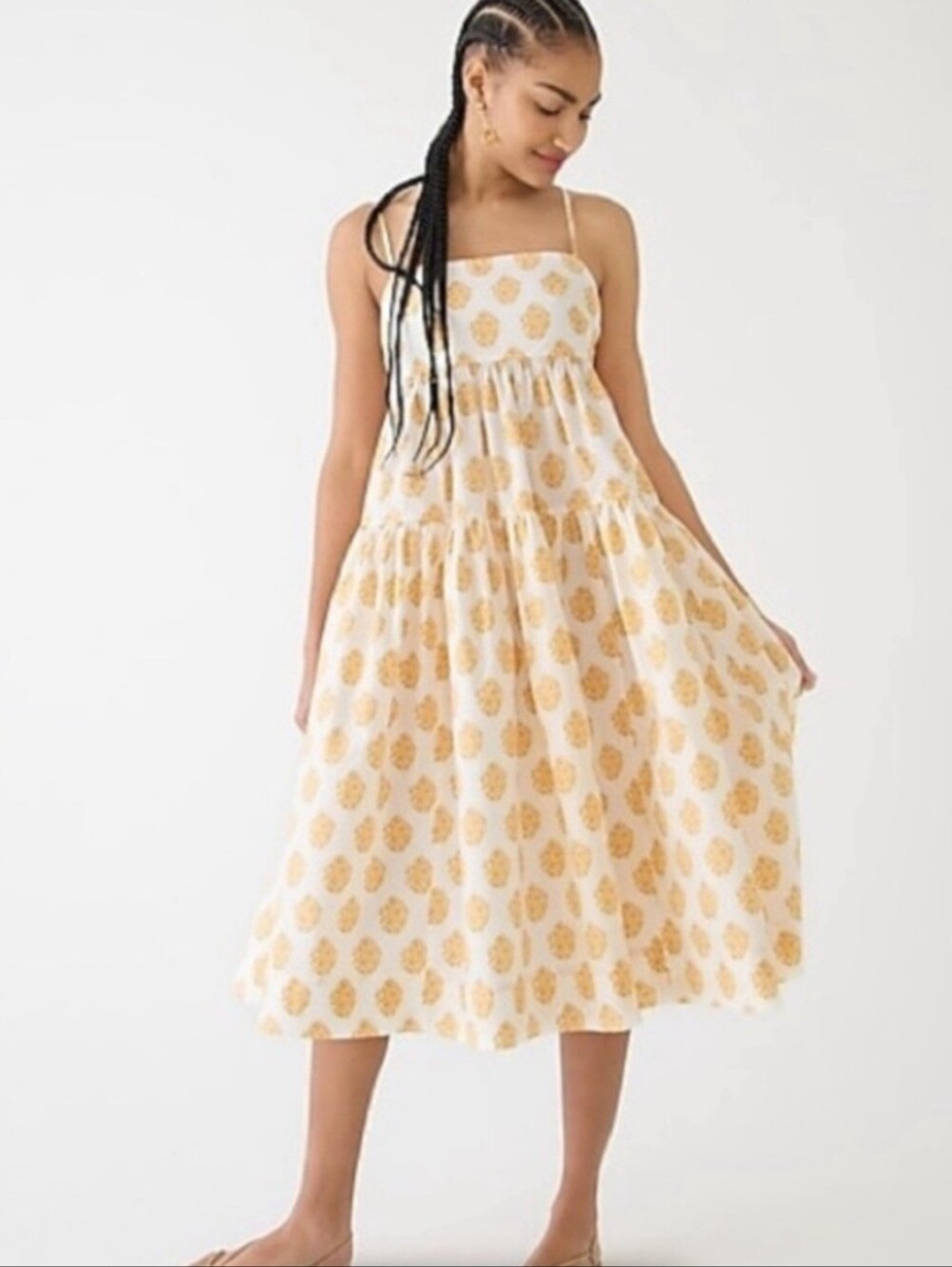 J. Crew Tie Back TIERED Block Floral Dress New With Tags 0